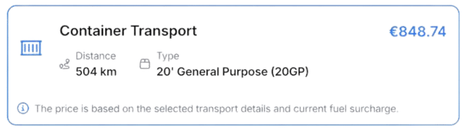 Eurosender container quote
