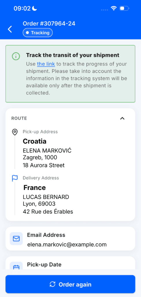 Tracking shipment